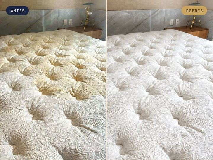 Higienização de colchão antes e depois da extração profissional
