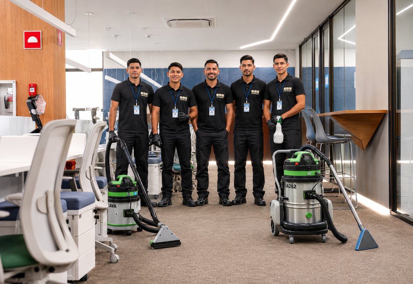 Equipe LeWash em atendimento — profissionais uniformizados em Natal/RN